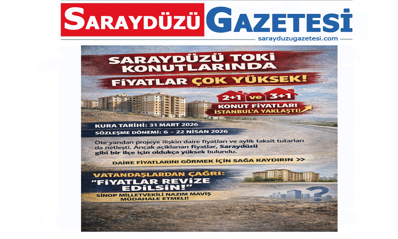 Saraydüzü TOKİ Konutlarında Hayal Kırıklığı Yaşandı.